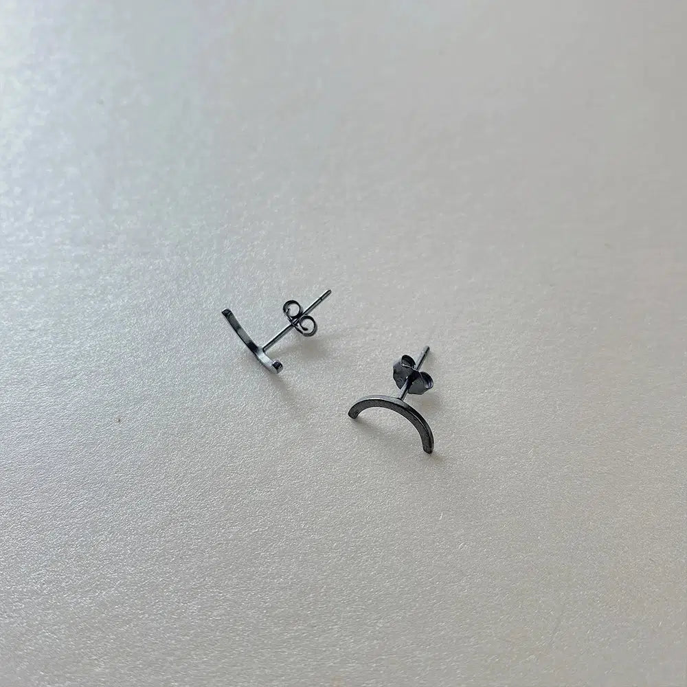 Minimalist Crescent Stud Earrings