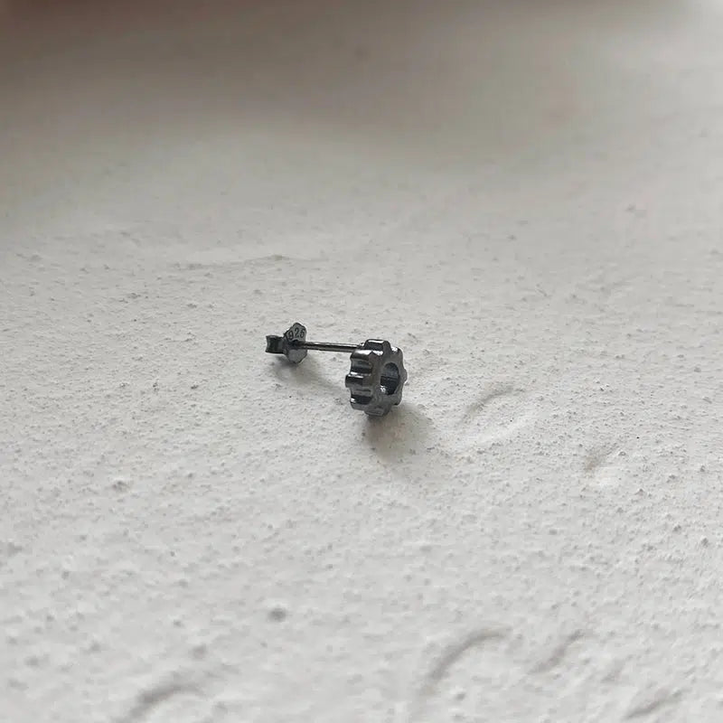 Minimalist Gear-Shaped Stud Earrings