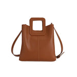 Modern Square Handle Bucket Bag