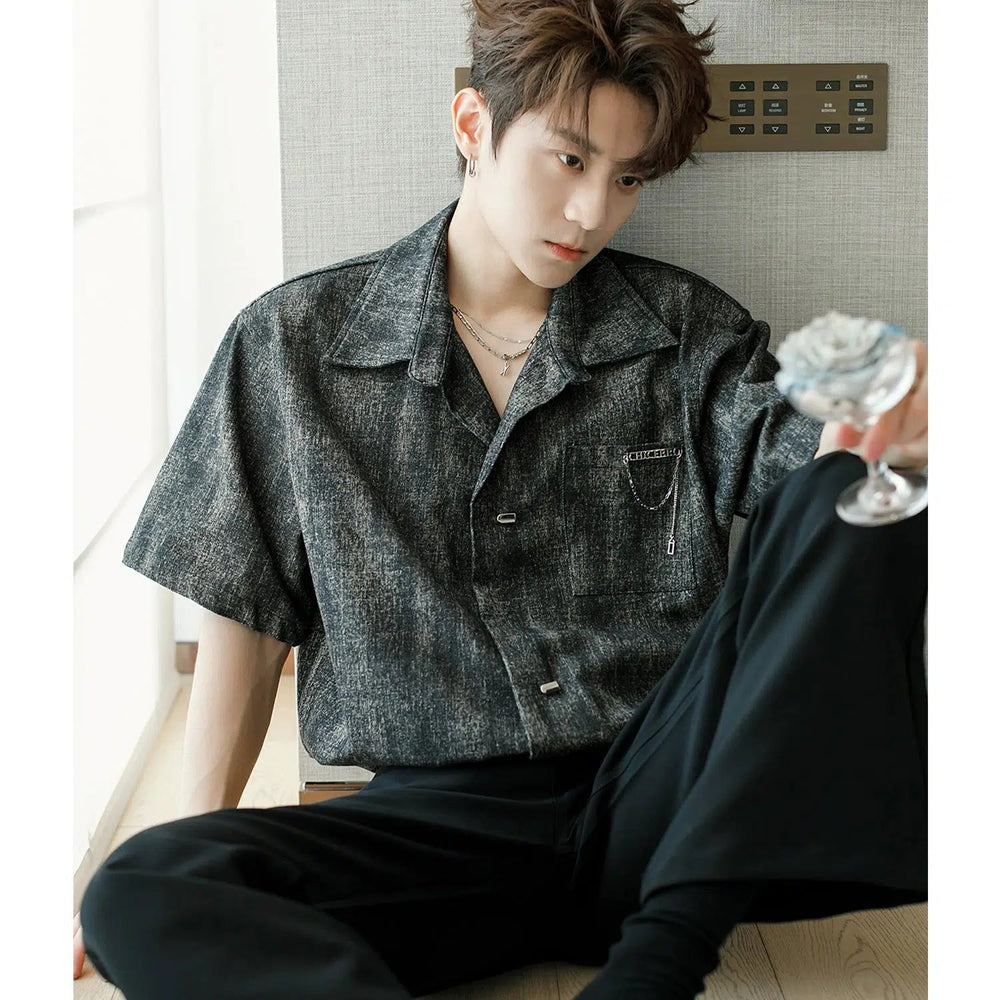 Modern Textured Casual Shirt with Pocket Design