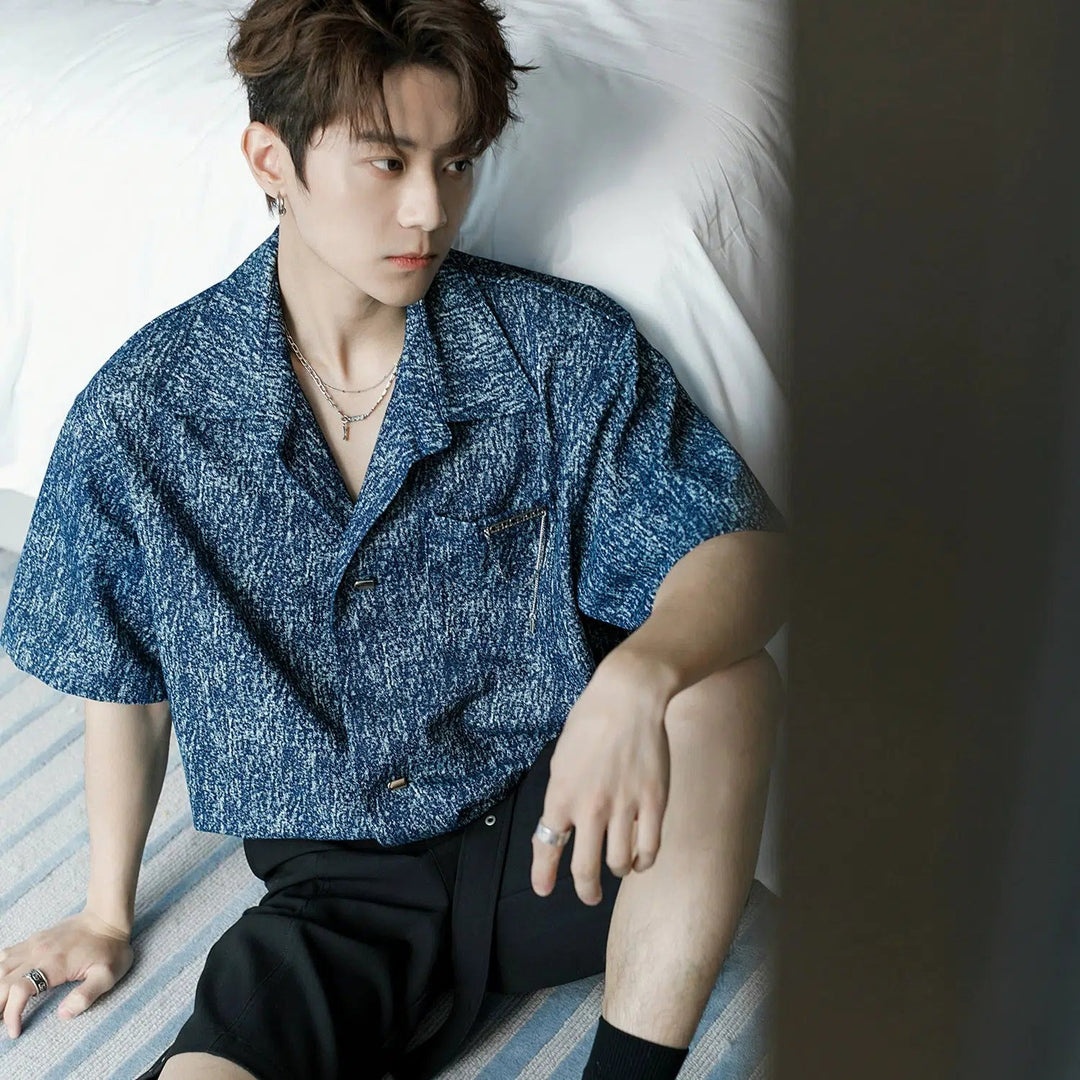 Modern Textured Casual Shirt with Pocket Design