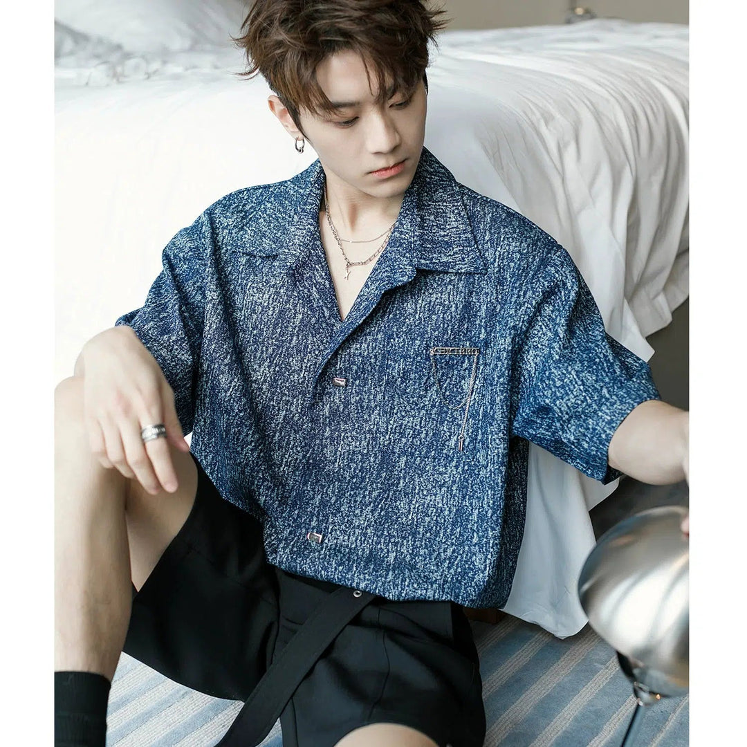 Modern Textured Casual Shirt with Pocket Design