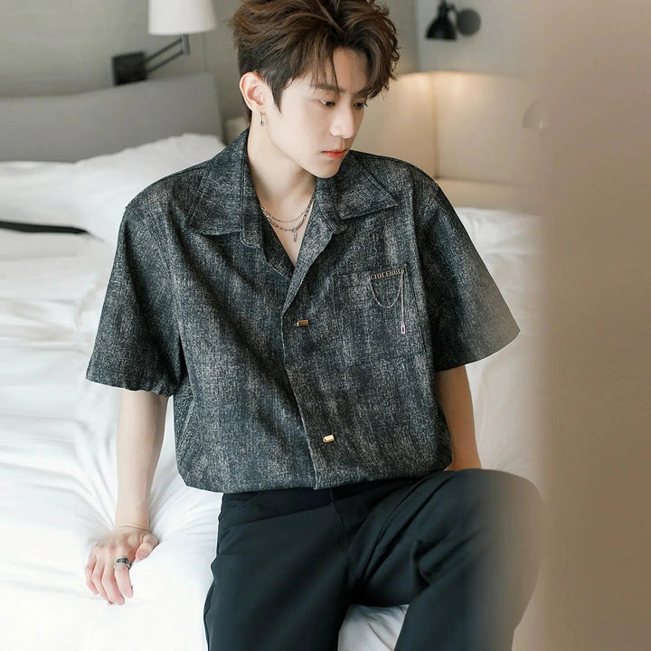 Modern Textured Casual Shirt with Pocket Design