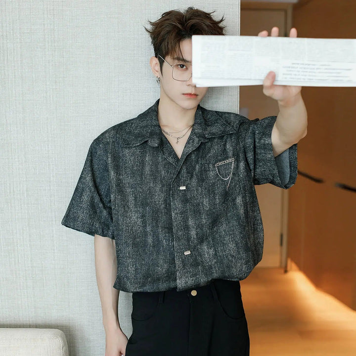 Modern Textured Casual Shirt with Pocket Design