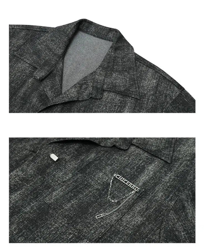 Modern Textured Casual Shirt with Pocket Design