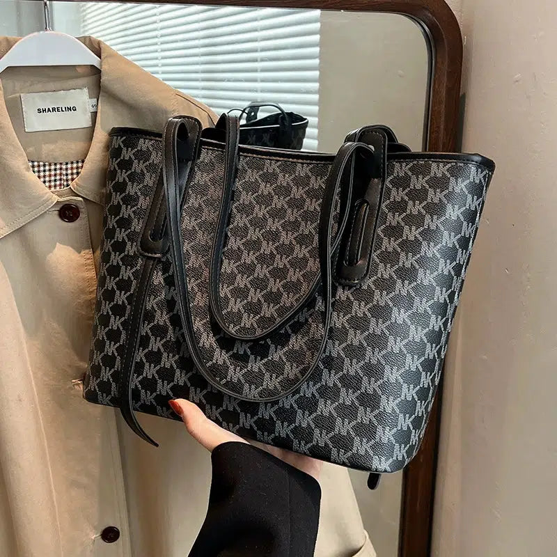 Monogrammed Leather Straps Tote Bag