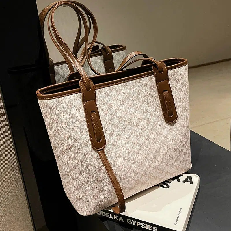 Monogrammed Leather Straps Tote Bag