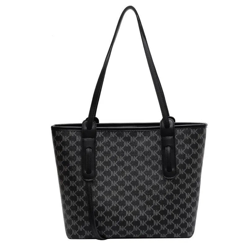 Monogrammed Leather Straps Tote Bag