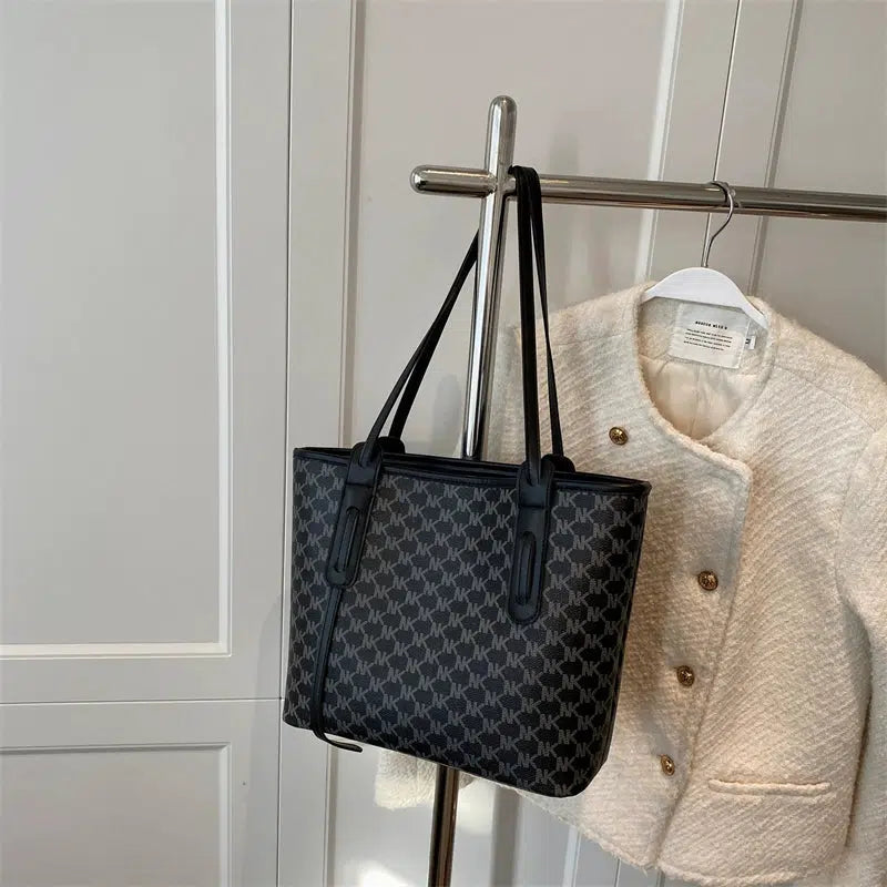 Monogrammed Leather Straps Tote Bag