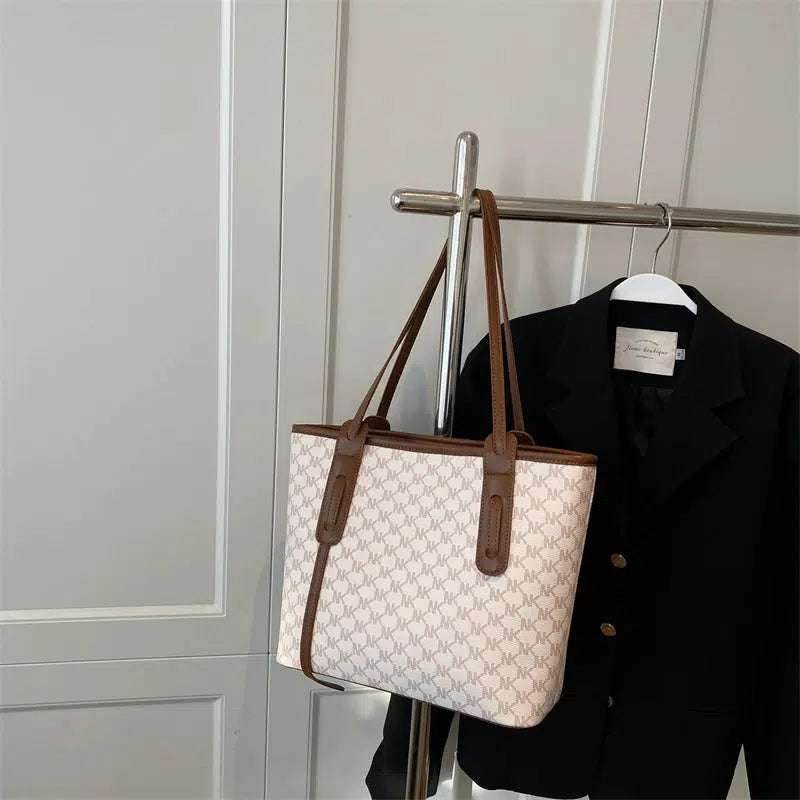 Monogrammed Leather Straps Tote Bag