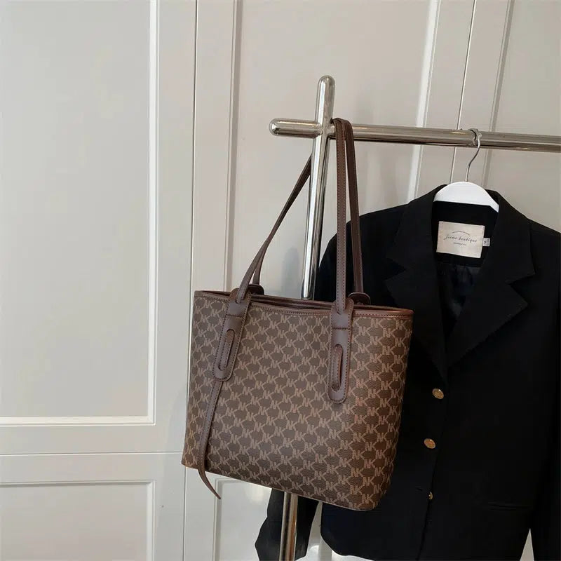 Monogrammed Leather Straps Tote Bag