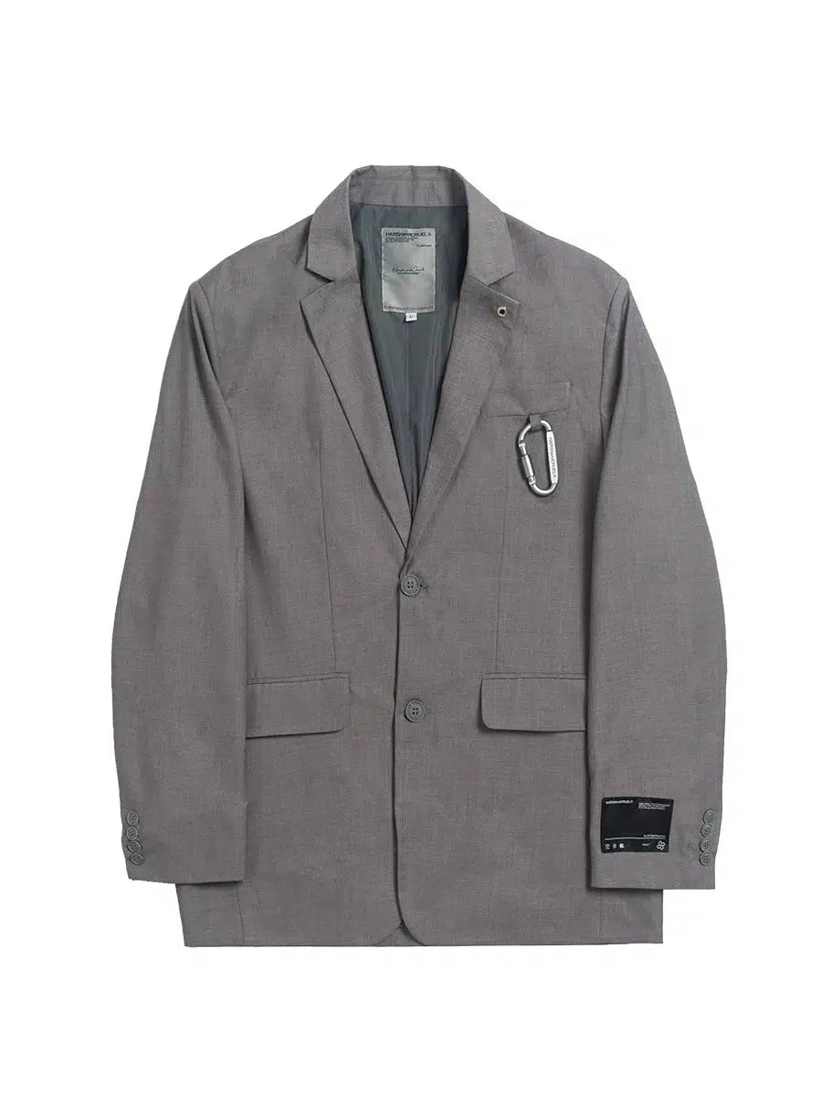 Mountaineering Buckle Wide Shoulder Blazer