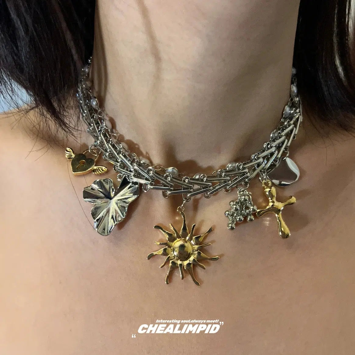 Multi-Charm Layered Necklace