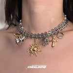 Multi-Charm Layered Necklace