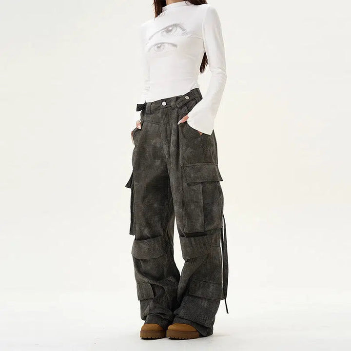 Multi-Pocket Denim Cargo Pants