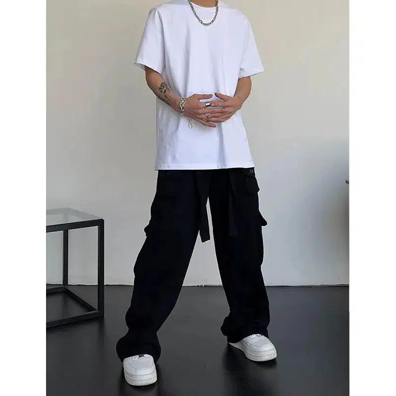 Multi-Pocket Drape Cargo Pants