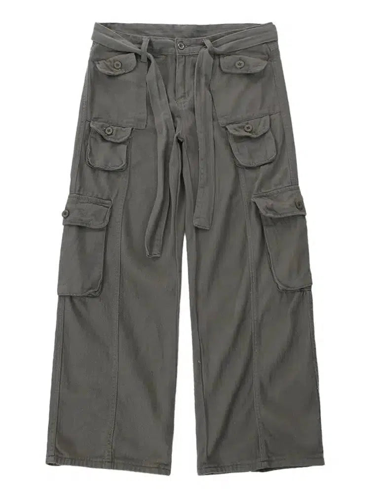 Multi-Pocket Drape Cargo Pants