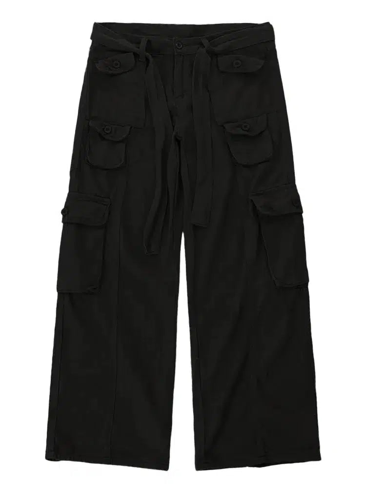 Multi-Pocket Drape Cargo Pants