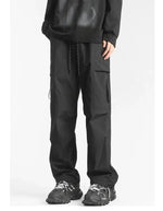 Multi-Pockets Cargo Straight-leg Sweatpants