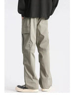 Multi-Pockets Cargo Straight-leg Sweatpants