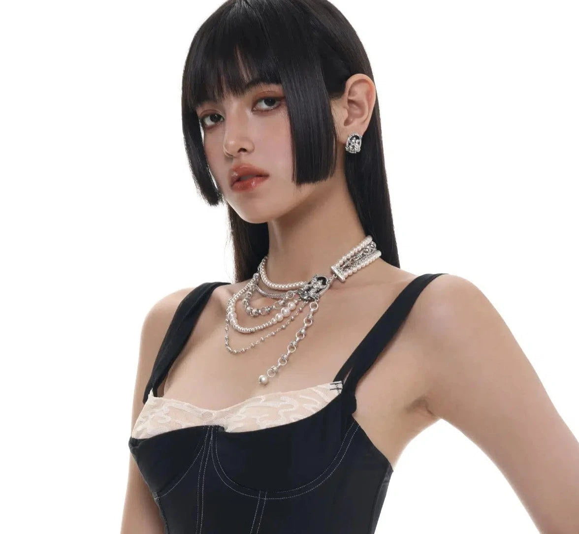 Multi-layered Pearl Necklace