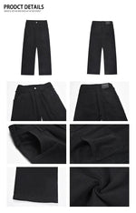 Multi-pocket Black Overalls