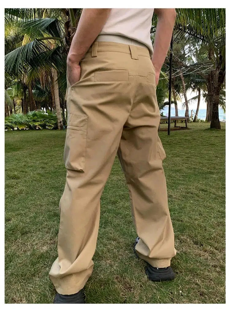 Multi-pocket Double-pleated Cargo Pants
