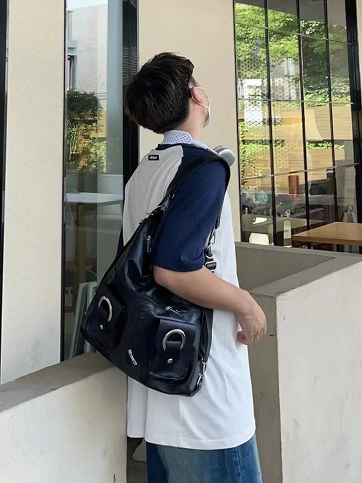 Multi-pocket Leather Backpack