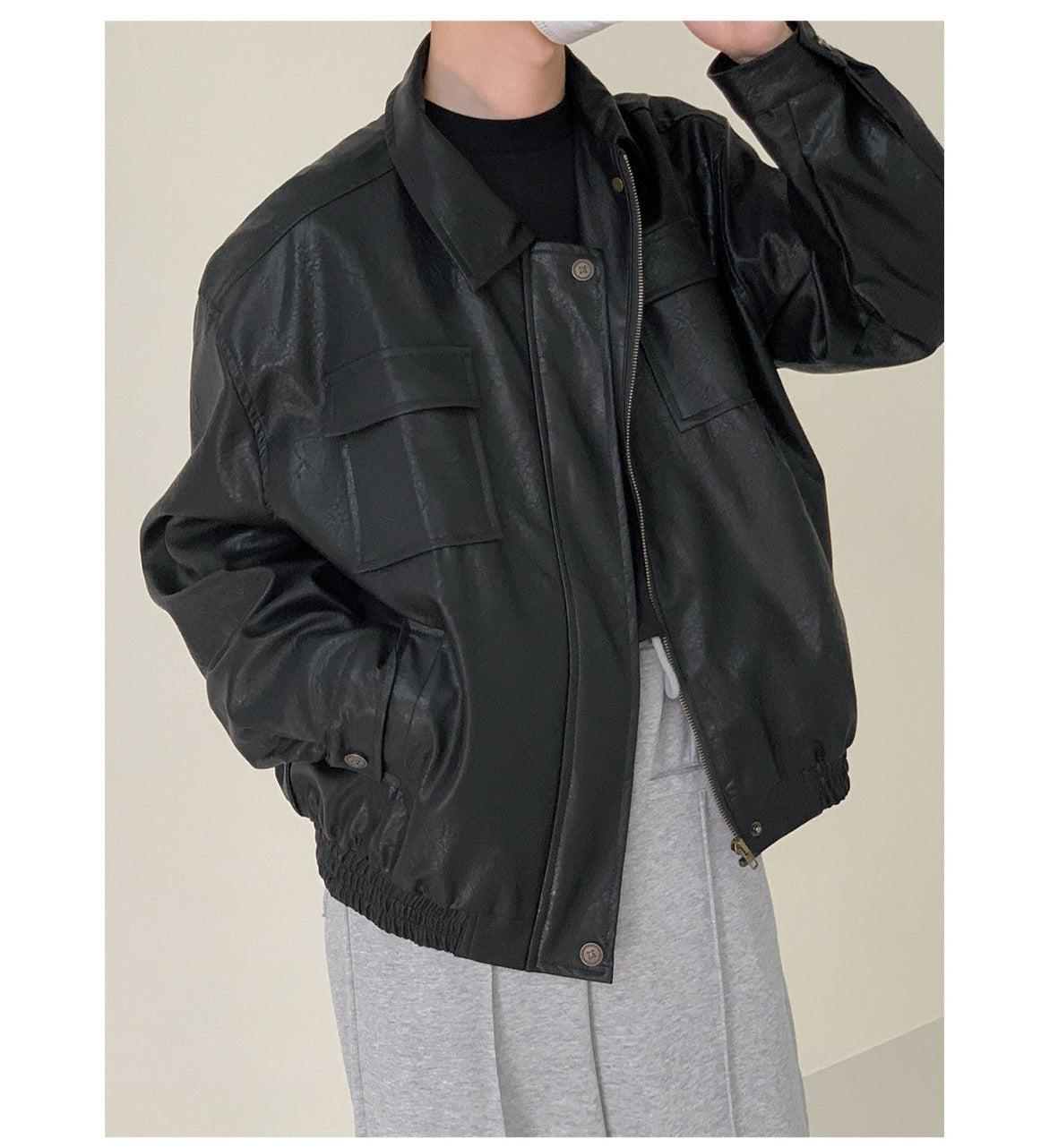 Multi-pocket Leather Jacket