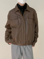 Multi-pocket Leather Jacket