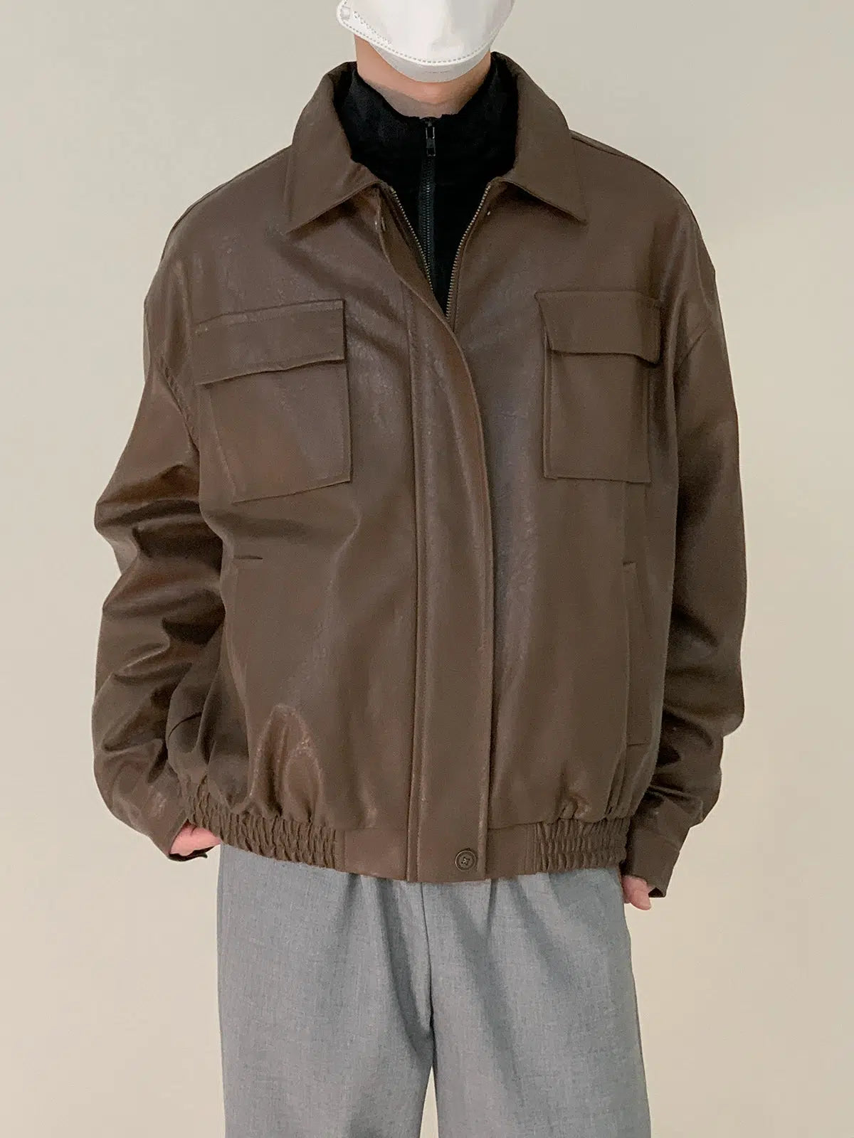 Multi-pocket Leather Jacket