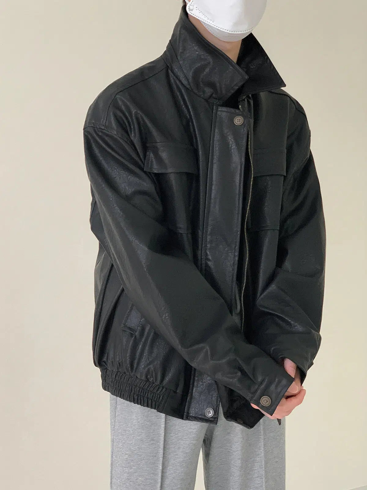 Multi-pocket Leather Jacket