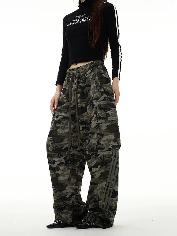 Multi-pocket Straight Camouflage Pants