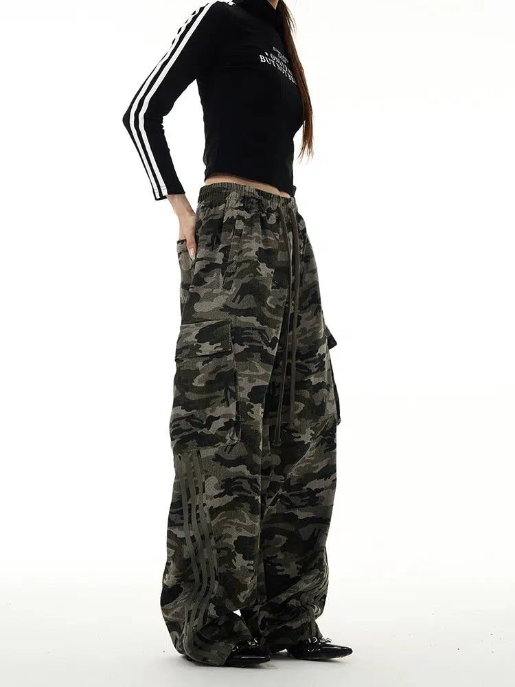 Multi-pocket Straight Camouflage Pants