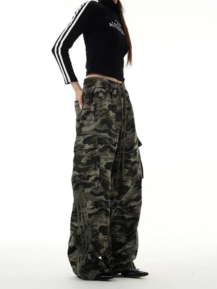 Multi-pocket Straight Camouflage Pants