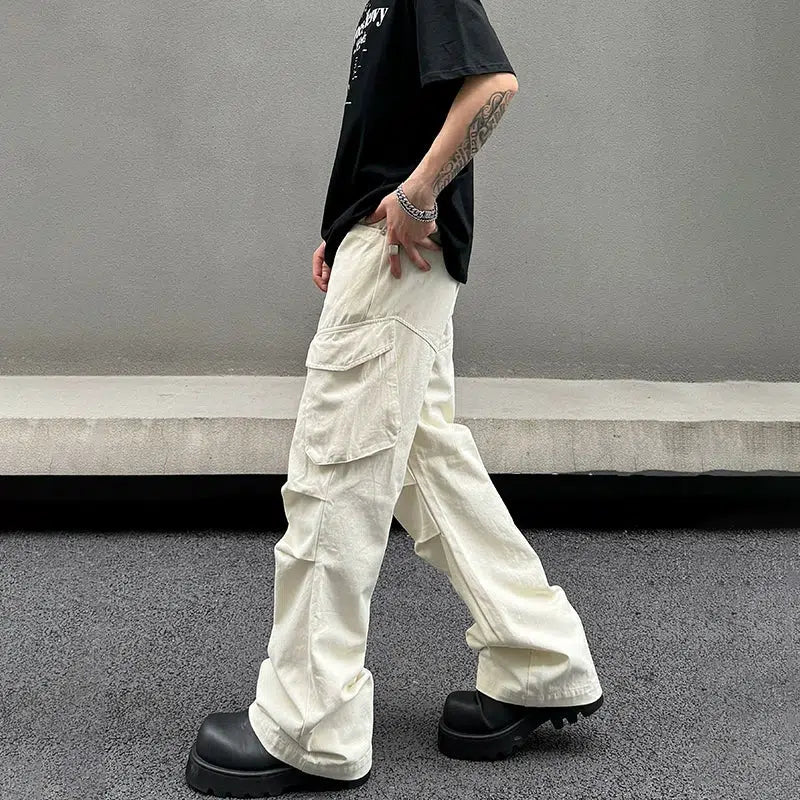 Multi-pocket Wide-leg Cargo Pants