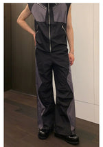 Multi-zipper Sleeveless Nylon Jacket