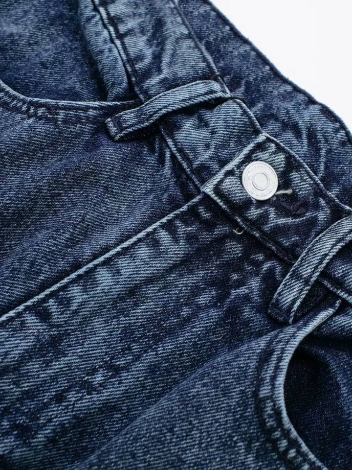 Multiple Pockets Cargo Denim Pants