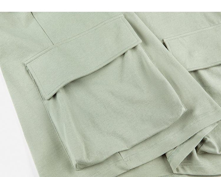 Multiple Pockets Drop Shoulder T-shirt