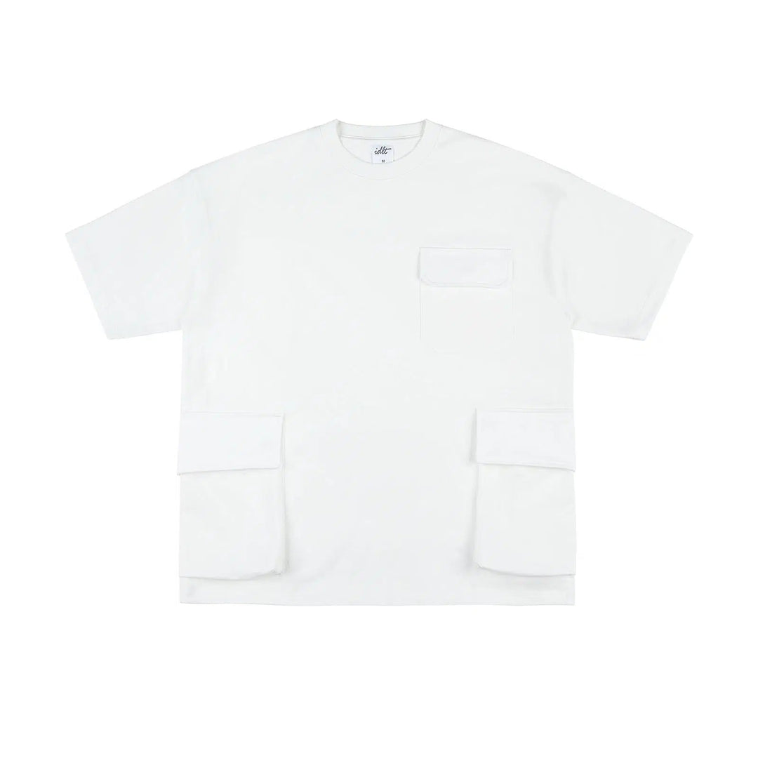 Multiple Pockets Drop Shoulder T-shirt