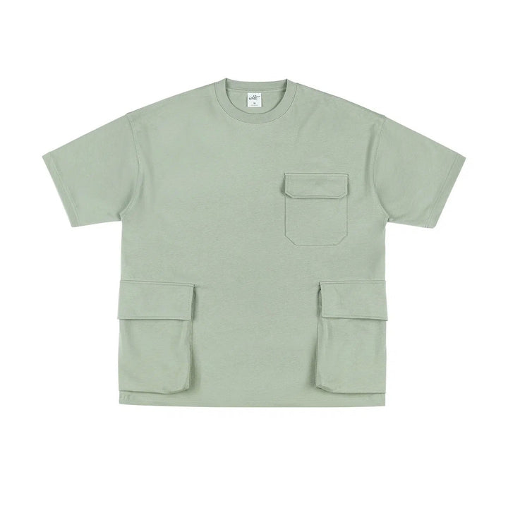 Multiple Pockets Drop Shoulder T-shirt