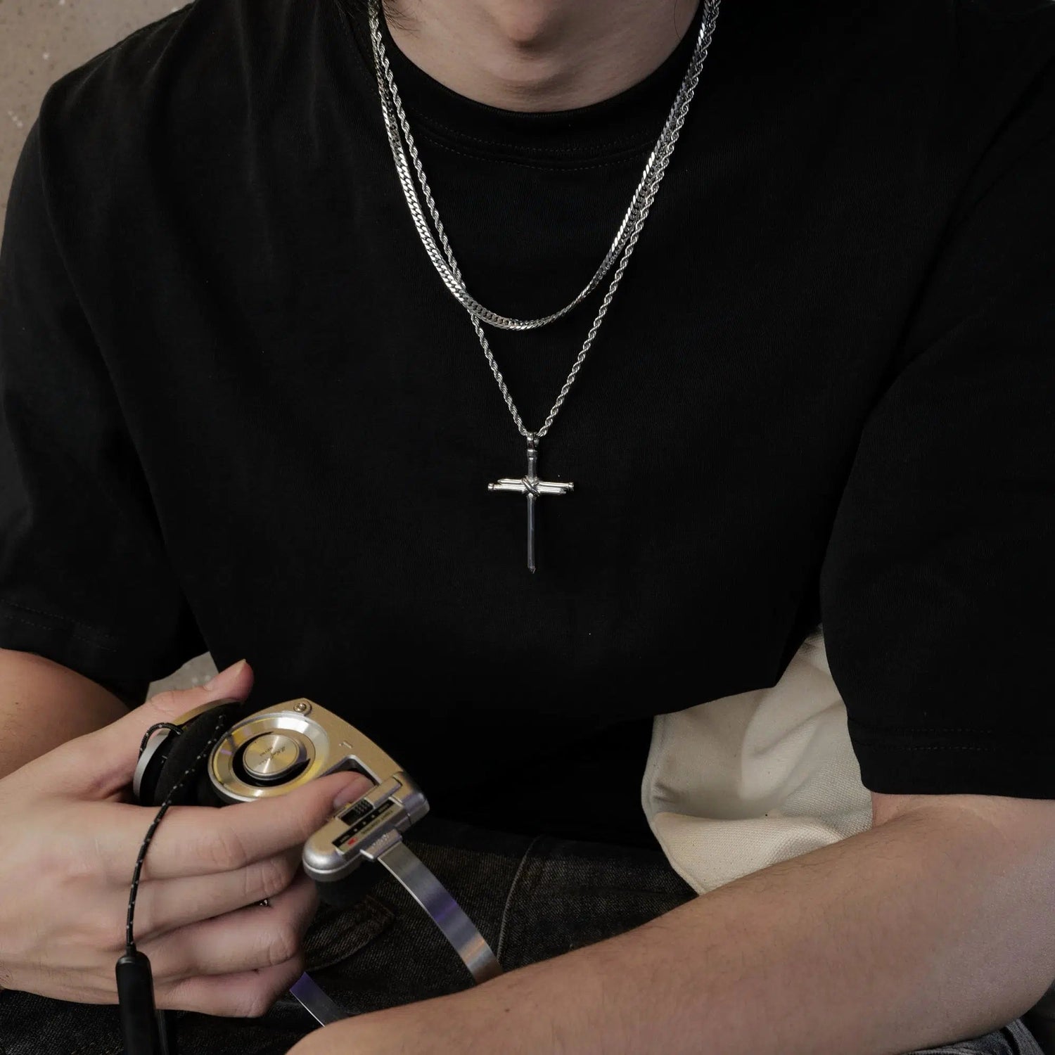 Nail Cross Pendant Necklace