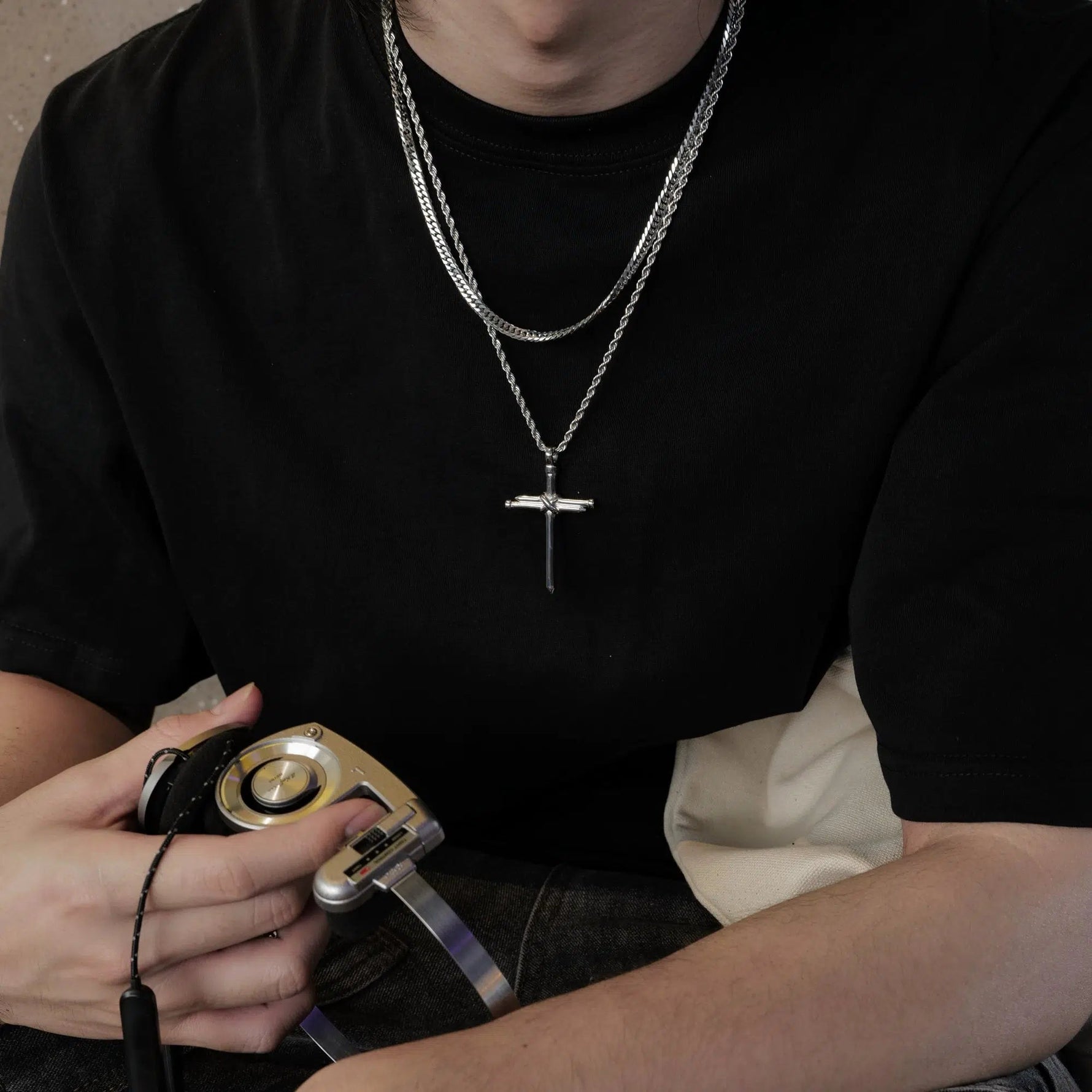 Nail Cross Pendant Necklace