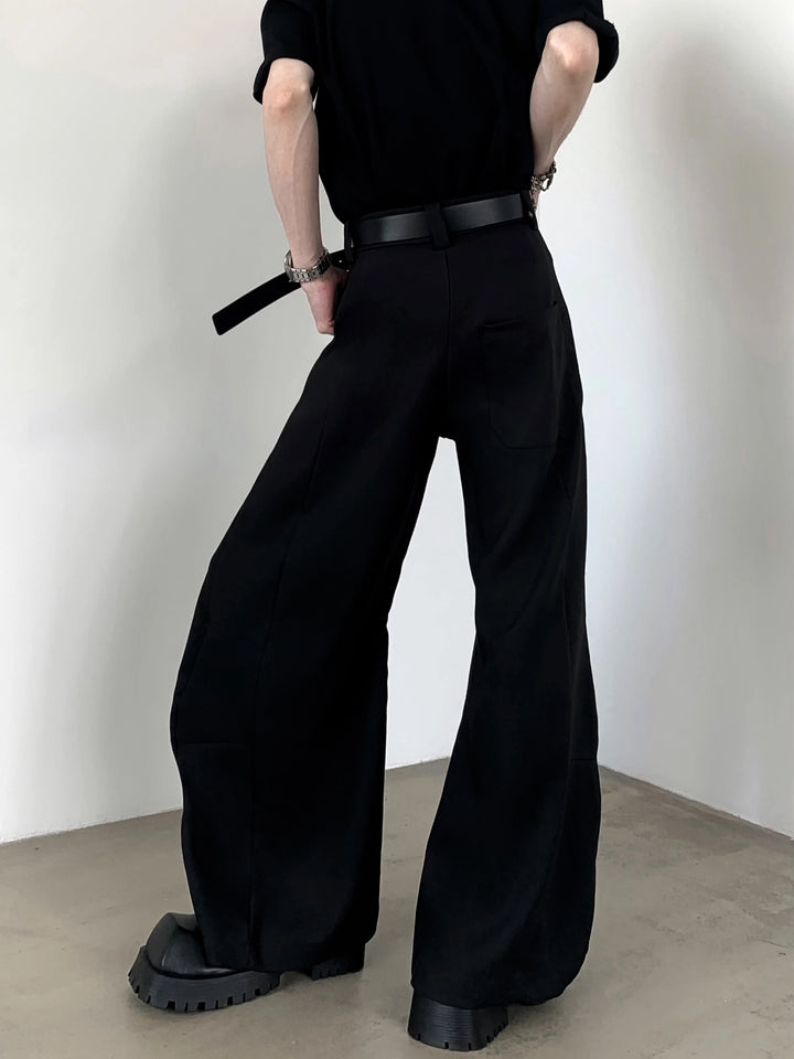 Chain Detail Loose Wide-Leg Pants