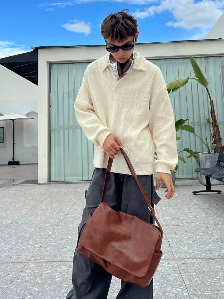 Borsa da viaggio grande in pelle morbida Flip 