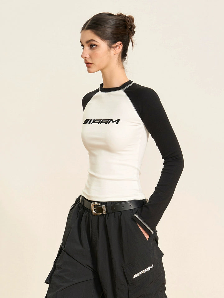 Retro Long Sleeve Slim Fit T-shirt