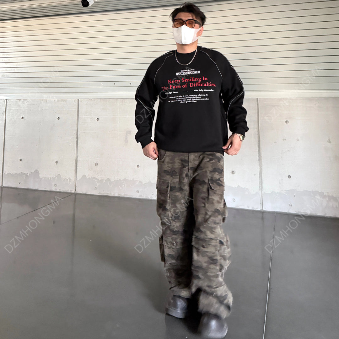 Camouflage Cargo Loose Fit Pants