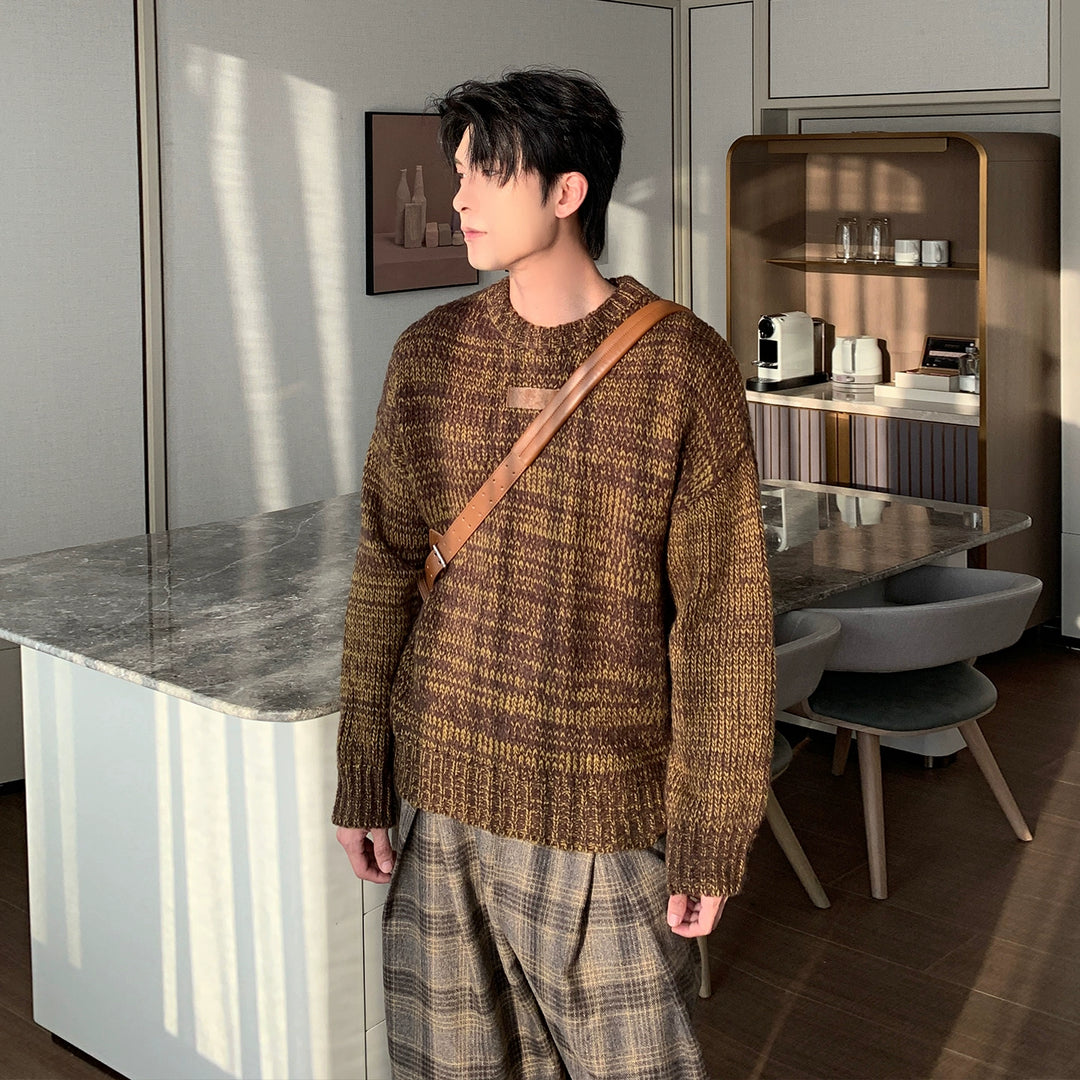 Velvet Knit Round Neck Sweater