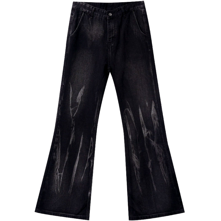 Flared Washed Gradient Retro Jeans Pants