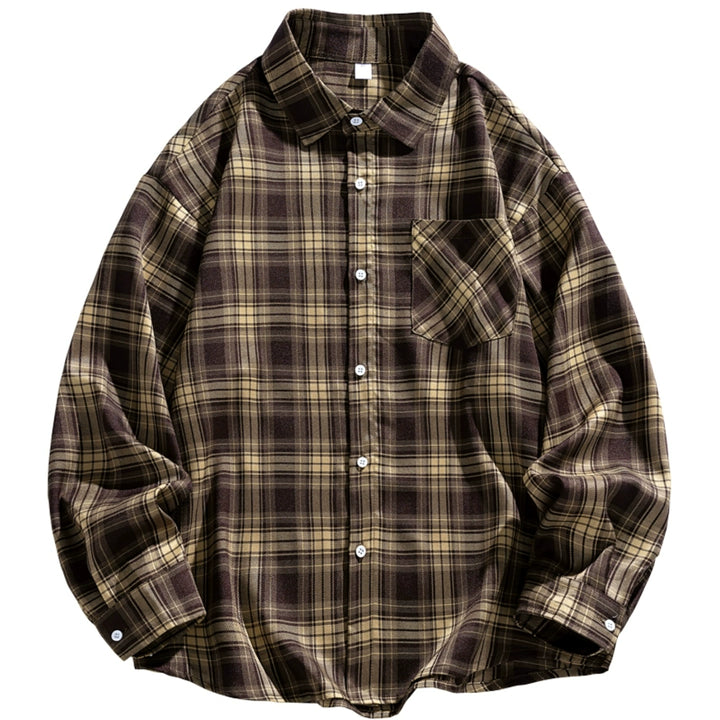 Plaid Long Sleeve Loose Casual Shirt